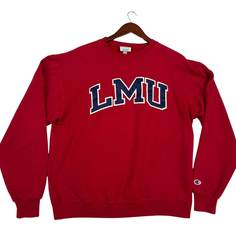 Champion Eco LMU Loyola Marymount University Sweatshirt Mens L Red Crewneck